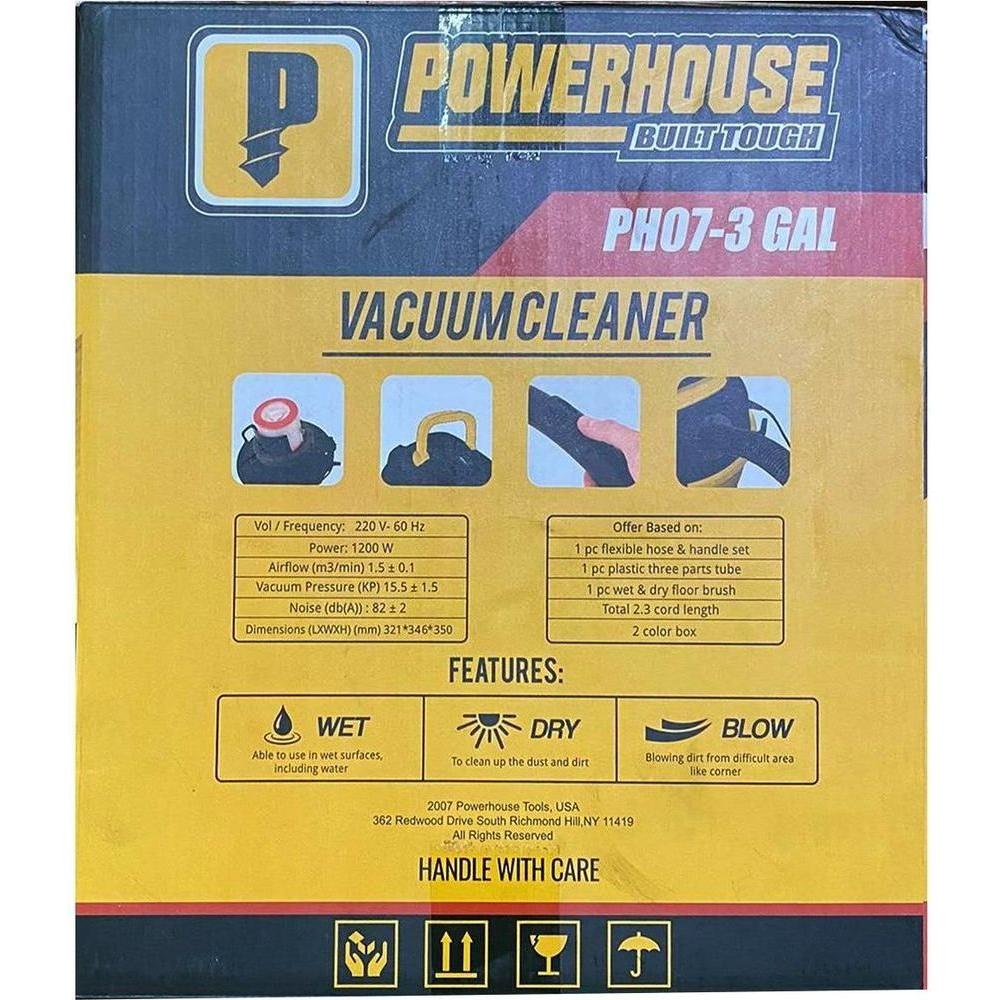 Powerhouse PH07-3 GAL Vacuum Cleaner 3Gallons | Powerhouse by KHM Megatools Corp. Powerhouse PH07-3 GAL Vacuum Cleaner 3Gallons | Powerhouse by KHM Megatools Corp.